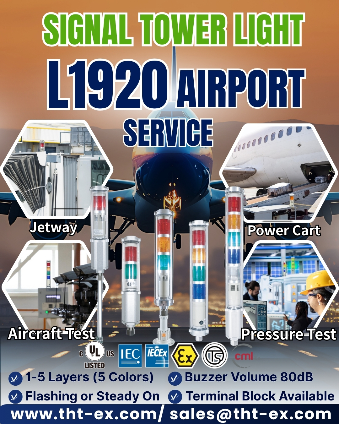 THT-EX L1920 Explosion-Proof Tower Light | Aviation to Hazard Zones — Brighter, Louder, Safer