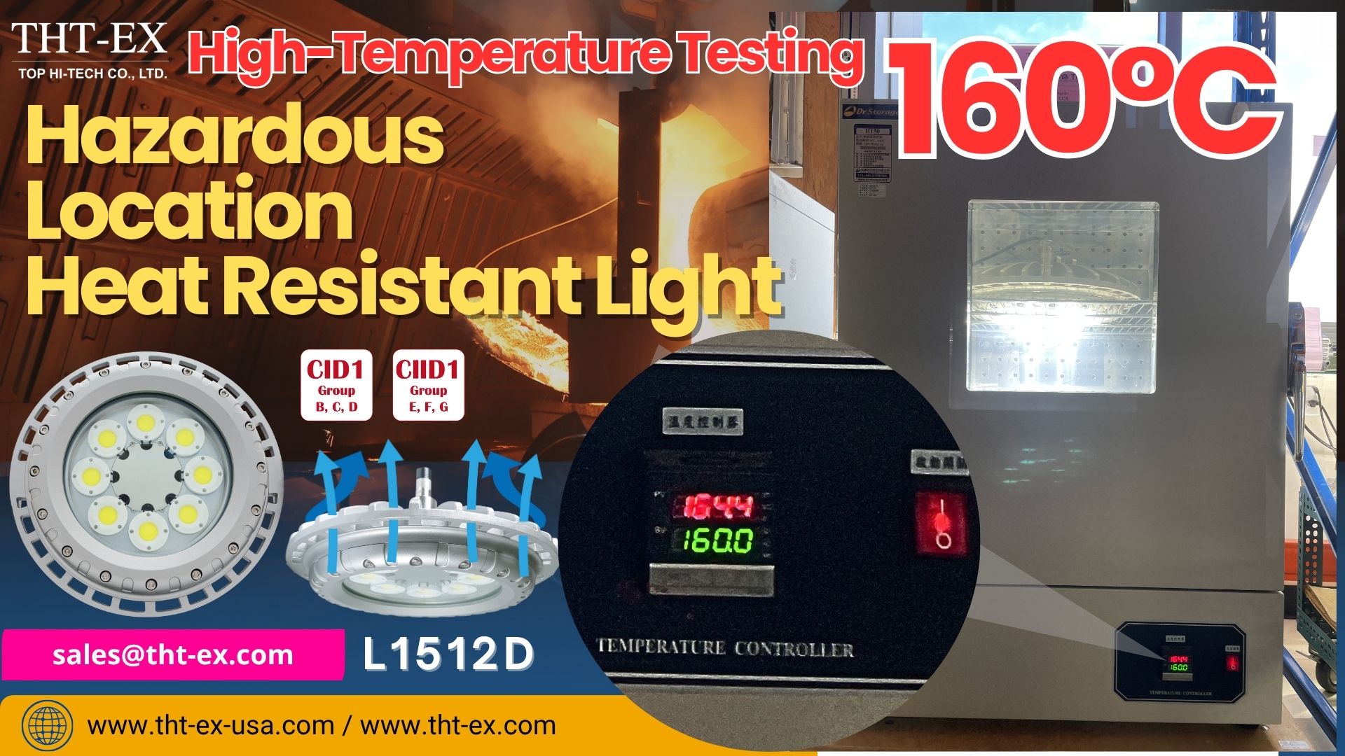 THT-EX L1512D Explosion-Proof LED｜The World’s Only UL-Certified High-Temperature Light —Up to 150°C!