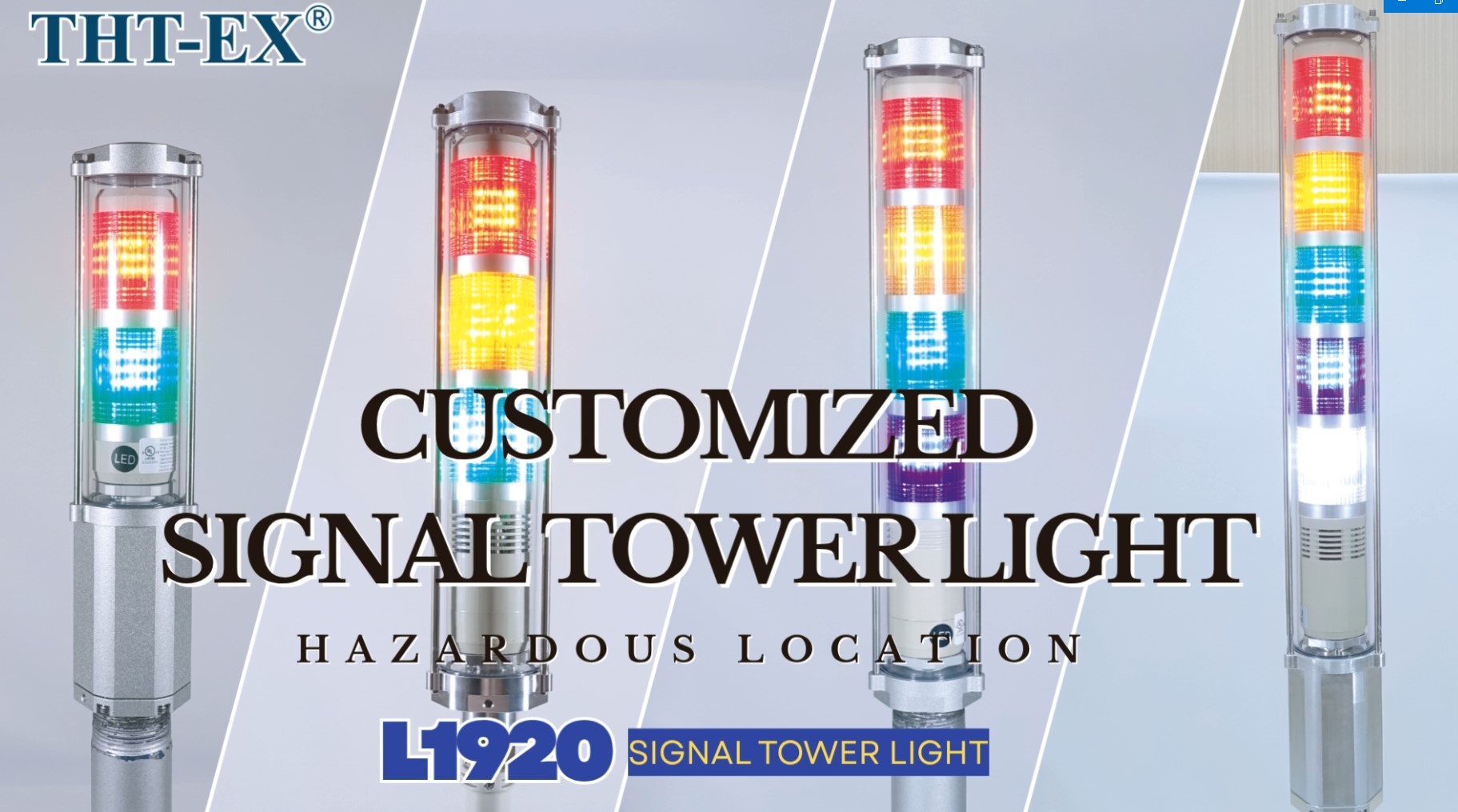 THT-EX L1920 Custom Explosion-Proof Tower Light｜Color, Cable Length & Buzzer Customization
